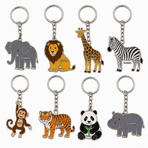 Llaveros Personalizados de Animales Salvajes de Alta Calidad al por Mayor, Llavero de Metal con Diseño de Elefante y León, Recuerdo de Parque de Vida Silvestre - Product Image 1