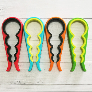 Plastic Bottle Opener 4 In 1 Multifunctional Kitchen Tool Lid Opener Can Opener Bottle Cap Tightener Irregular Shape - Product Image 1