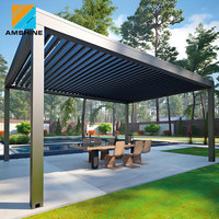 Pergola bioclimatique automatique de jardin, imperméable, en aluminium, système de couverture de terrasse extérieure, toit à lamelles en aluminium