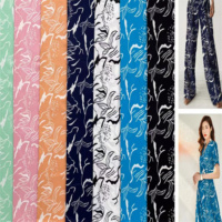 Tissu en Georgette léger à imprimé floral de couleur vive en polyester 100% Matériau antistatique pour robes de vêtements pour filles