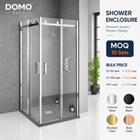 Porte de douche coulissante en verre trempé de 8 à 12 mm, taille personnalisée, quincaillerie en aluminium et acier inoxydable, cabine de douche pour salle de bain
