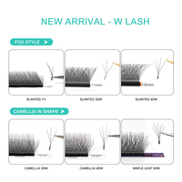 Extensiones de Pestañas SP EYELASH, Forma de W Estrecha, Volumen, Pestañas Postizas Individuales, 3D 4D 5D W YY U Clover, Extensiones de Pestañas de Cachemira