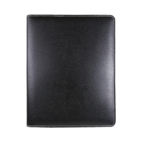 Carpeta de cartera de tamaño A4 de cuero genuino, bolsa de documentos de PU, carpeta de presentación, patrón elegante diseñado, papeles de transporte, documentos