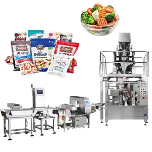 Full Automatic Frozen Vegetables Weighing Packing Machine Food Pre-made Bag Doypack Packing Machine