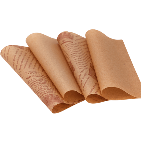 Custom Burger Kraft Grease Proof Reusable Parchment Baking Butter Sandwich Packaging Wrap Wrapping Food Safe Wax Paper
