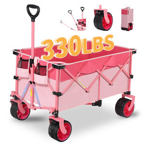 Carrinho dobrável de fábrica com capacidade de carga de 330 lb. Carrinho de jardim multiuso dobrável com rodas grandes para praia todo-o-terreno - Product Image 1