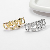 Grillz CZ Hollow Fang, Bijoux dentaires Hip Hop, Accessoires de mode punk et streetwear pour la scène de rap, pour hommes et femmes, Vente en gros