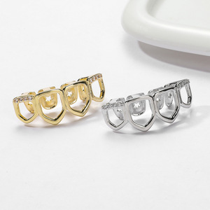 Grillz de Dientes Huecos con Incrustaciones de Circonita, Joyería Dental Hip Hop, Accesorios de Moda Urbana Punk <span class=keywords><strong>para</strong></span> Actuaciones de Rap, <span class=keywords><strong>para</strong></span> Hombres y Mujeres, Venta al por Mayor - Product Image 4