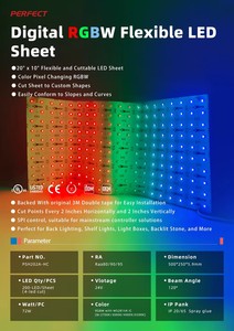 Pannello <span class=keywords><strong>LED</strong></span> Flessibile 24V Personalizzabile e Tagliabile, Ideale <span class=keywords><strong>per</strong></span> Piani di Lavoro e Superfici in Pietra, 24V RGBW 500*250mm - Product Image 3