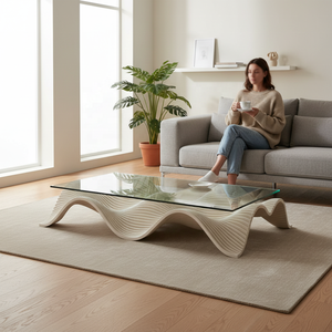 YUWEI Canapé convertible en bois massif, mobilier moderne pour salon, <span class=keywords><strong>table</strong></span> basse classique avec plateau en bois - Product Image 6