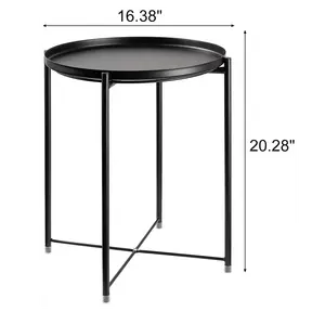 Black tempered glass dining wooden side table