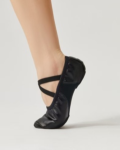 Chaussons <span class=keywords><strong>de</strong></span> <span class=keywords><strong>danse</strong></span> classique en cuir noir, faciles à enfiler, chaussons <span class=keywords><strong>de</strong></span> <span class=keywords><strong>danse</strong></span> souples en cuir pour garçons - Product Image 4