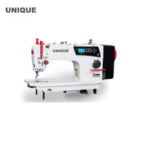 Machine à coudre industrielle plate UNIQUE GC-M5 à entraînement direct, informatisée, point noué, avec coupe-fil automatique et moteur servo