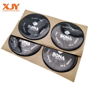 XJY UV Resist Printing Brand Logo Thick sticker Crystal Resin Protected 3D Logo Vinyl Clear Circle Dome Epoxy Sticker