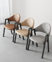 Chaises de salle à manger modernes en cuir pour la maison, le bureau, les chambres, les salons de thé/café, les comptoirs de réception