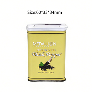 Custom Printed Flip Top Lid Metal Packaging Can for Black Pepper Seasoning Powder Condiment <b>Storage</b> Container Food Grade Tinplat - Product Image 5