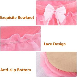 Princesa mascota sofá cama cojín ortopédico cachorro gato sofá para perros pequeños Base antideslizante felpa lavable Rosa linda princesa perro cama - Product Image 5
