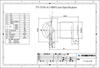 Objectif CMS TOYO TY-7036-A1-MM à mise au point manuelle pour CCTV, capteur M12 1/2.8, 2.3mm 6G avec champ de vision 188/156/85, résolution 1080P, vente en gros