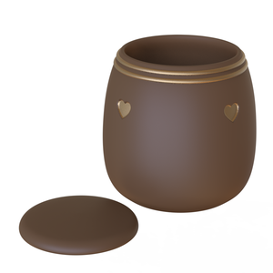 เหยือกเซรามิกเคลือบด้านลายหัวใจสำหรับใส่เถ้ากระดูกมนุษย์ทำด้วยมือ - Product Image 3