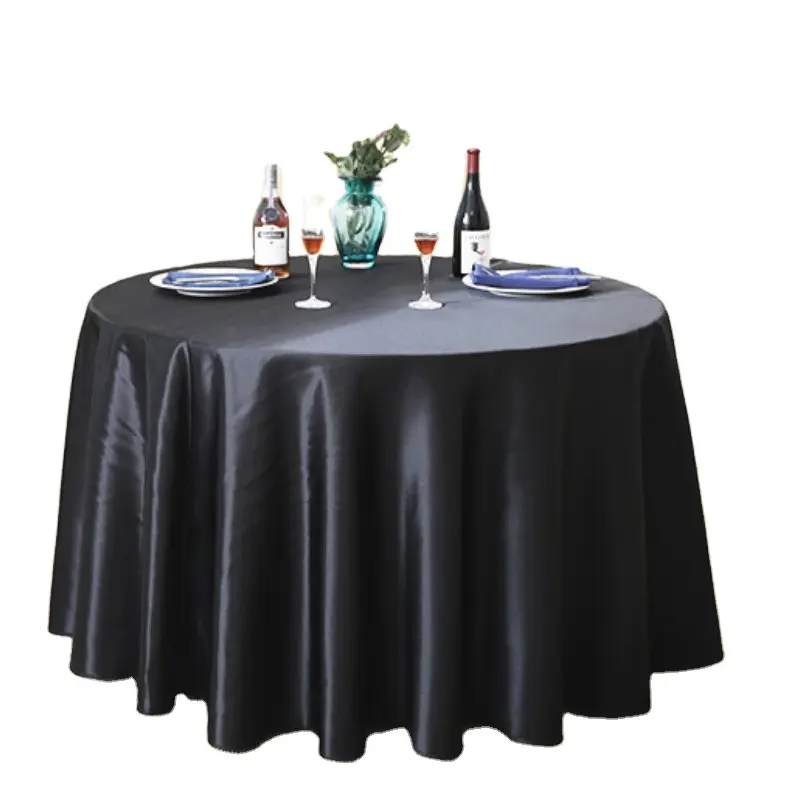hot sale luxury custom black table cloth black velvet table cloths weddings round black plastic table covers
