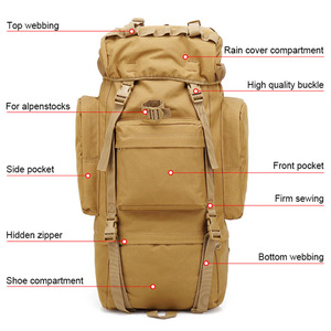 Mochila Táctica Grande Personalizada de 65l, Mochila Impermeable para Senderismo y Trekking con Cubierta para Lluvia - Product Image 2