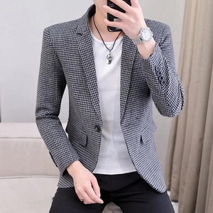 <span class=keywords><strong>Blazer</strong></span> à carreaux ajusté pour homme – Veste décontractée légère et élégante pour affaires, idéale pour les mariages - Product Image 1