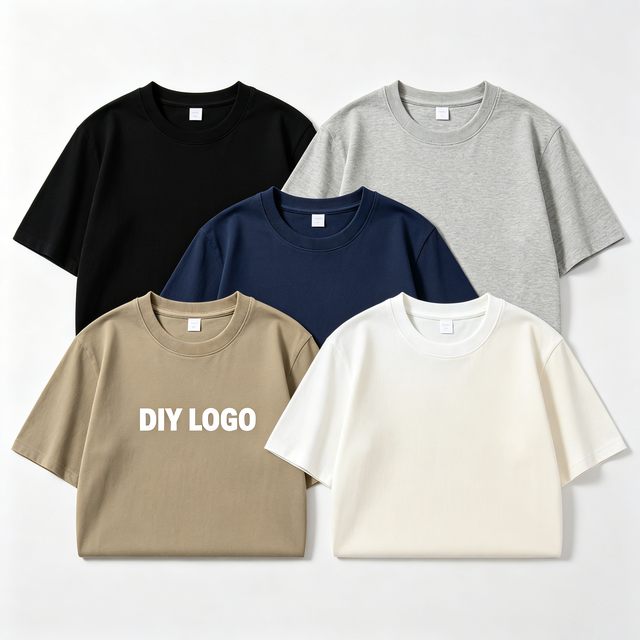OEM Service Men's Crew Neck Combed Cotton Solid Color T Shirt Street Style Relaxed Fit Custom Logo Screen Printing Pre Shrunk