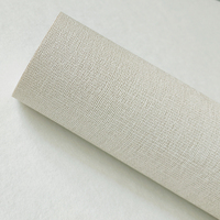 Papier peint simple beige à motif lin texturé, revêtement vinyle, imperméable, ignifuge, avec support en tissu, pour hôtel