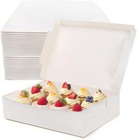 Boîtes pliables personnalisées en papier kraft avec fenêtre pour mini-cupcakes, emballage recyclé pour thé, gâteaux, sushis, cadeaux de Noël, donuts