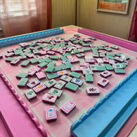 Tuiles de Mahjong américaines en acrylique motif fraise, 160 pièces, coffret cadeau pour la maison, pour le divertissement et les jeux de société