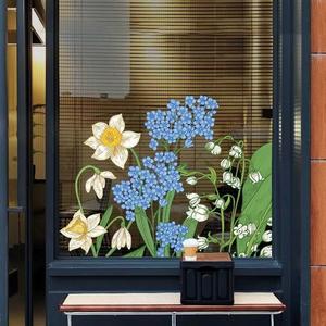 1 Rotolo di Adesivi Elettrostatici in PVC <span class=keywords><strong>per</strong></span> Vetrine di Negozi di Piante e Fiori, Decorazione con Fiori Viola <span class=keywords><strong>per</strong></span> Porte e Finestre - Product Image 3