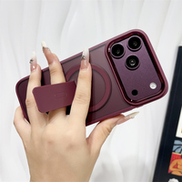 Étui de téléphone de luxe pliable avec support magnétique pour iPhone 18 17 16 15 14 Plus 13 12 11 Pro Max, coque rigide mate avec support intégré