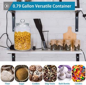 Bocaux en verre contemporains de qualité alimentaire, grande capacité (1 à 20 litres), à large ouverture, pour cuisine et garde-manger, avec couvercle en bois d'acacia, compatibles congélateur, vente en gros - Product Image 5