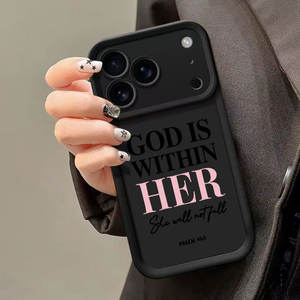 Funda Protectora de TPU Suave para Teléfono Móvil con Diseño 'Dios Está Dentro de Ella, No Faldera', para <span class=keywords><strong>iPhone</strong></span> 17 <span class=keywords><strong>Pro</strong></span> <span class=keywords><strong>Max</strong></span>, 16, 15, 14, 13, <span class=keywords><strong>12</strong></span>, 11 - Product Image 4