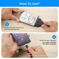 Kabel Adaptor USB 3.0 ke SATA untuk SSD/HDD 25-Inci Inti Tembaga Model UA1002 yang Mudah Digunakan