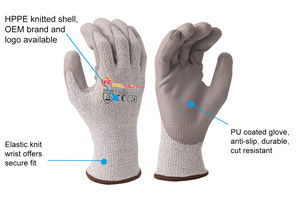 Factory SNELL Safety PU Poliuretano Corte C Guante de trabajo resistente Negro Gris para agricultura industrial Guantes anticorte de metal de vidrio - Product Image 2