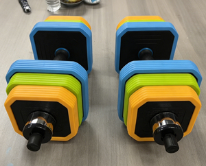 Juego de <span class=keywords><strong>Mancuernas</strong></span> Ajustables 2 en 1 a Barra con Discos de Peso de Colores y Agarre Ergonómico Antideslizante para Entrenamiento de Fuerza en Casa - Product Image 5