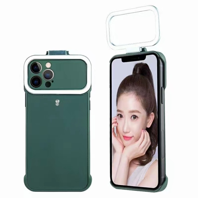 Rechargeable for iPhone 12 Phone Case Cover With Selfie Ring Flash Fill Light Case Shell