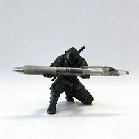 Porte-stylo Ninja noir, figurine imprimée en 3D, ornement de bureau, décoration de bureau pour la maison, le bureau, cadeau