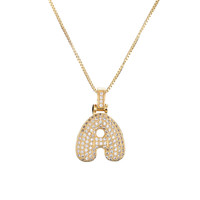 SSeeSY, joyería de moda a granel, cobre, nombre personalizado, cadena chapada en oro, colgante de letra de latón, collar inicial, proveedor de amuletos