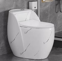 WC monobloc en céramique marbrée, à poser au sol, sans bride, à double chasse à fermeture lente, installation facile, à gravité pure