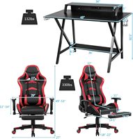 Table de jeu, bureau pour PC, table d'ordinateur d'occasion, ensemble table et chaise de jeu