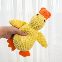 Jouet en peluche durable et écologique en forme de canard de dessin animé pour chiens et chats - Jouet à couiner anti-anxiété pour chiens