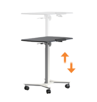 Bureau mobile pneumatique réglable en hauteur avec plateau inclinable pour bureau à domicile, table de travail assis-debout, mobilier de bureau