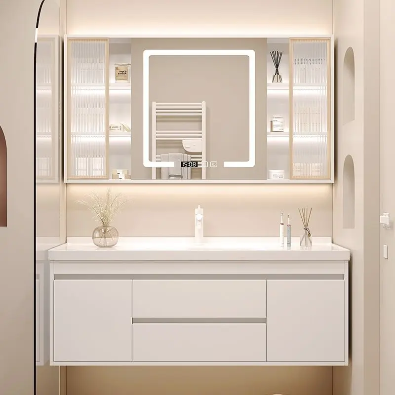 Комбинированный шкаф для ванной комнаты, легкий роскошный шкаф для умывальника, шкаф для умной ванной комнаты, стол для умной ванной комнаты