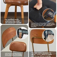 Chaises de salle à manger en bois massif de style américain, couleur crème, dossier moderne, pour les salons de thé, les cafés, les tables à manger, la maison