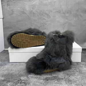 Custom Dames Winter Pluizig Bont Laarzen Vrouw Warme Snowboots Luxe Schoenen Vossenbont Sneeuwschoen Winterschoen - Product Image 3