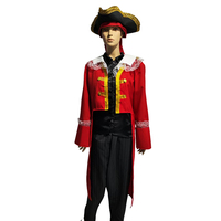 Costume de pirate pour adulte, déguisement de capitaine des Caraïbes pour homme, robe de performance pour fête de carnaval