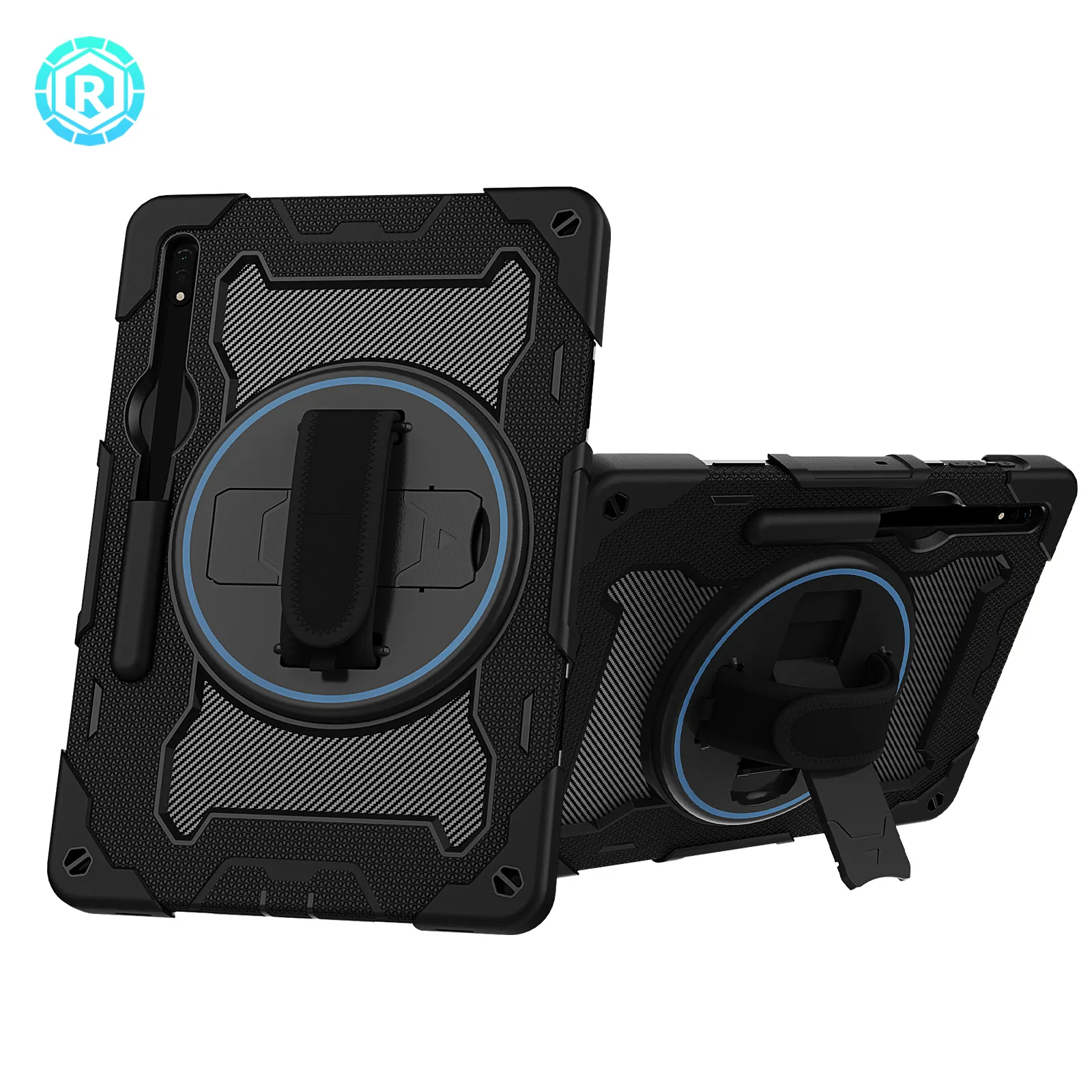 Reasonable Price Hot Trending Silicone Tablet Case For Samsung Tab S7/S8 With Hand Strap And Can Be Rotated At 360 Degrees