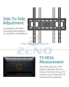 Supporto a Parete Fisso per TV da 26 a 65 Pollici, VESA da 100x100mm a 430x400mm, Supporto TV Durevole in Acciaio Laminato a Freddo <span class=keywords><strong>Zeno</strong></span> F45 - Product Image 4